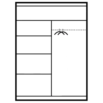 Šatní skříň DRETIN 160, bílá