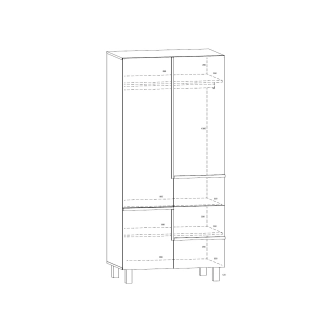 Šatní skříň DZENGAL 4D, dub artisan/bílá, 5 let záruka