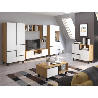 Šatní skříň DZENGAL 4D, dub artisan/bílá, 5 let záruka