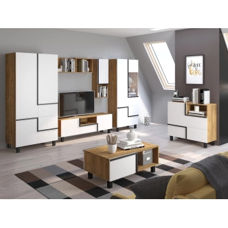 Šatní skříň DZENGAL 4D, dub burgundský/bílá, 5 let záruka