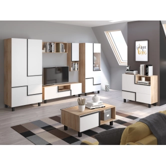 Šatní skříň DZENGAL 4D, dub sonoma/bílá, 5 let záruka