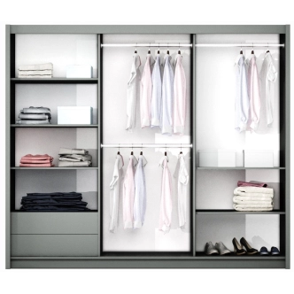 Šatní skříň ENELMO 250, bílá/bílá