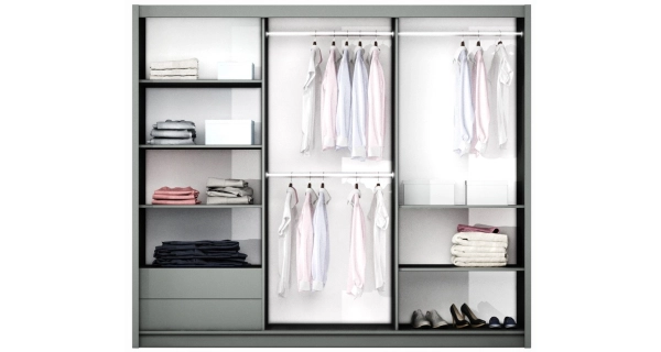 Šatní skříň ENELMO 250, bílá/bílá