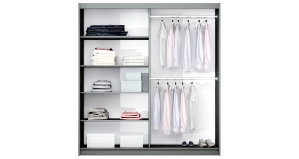 Šatní skříň ENKIN 200, černá/černá