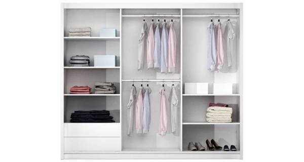 Šatní skříň ENKIN 250, černá/černá