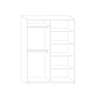 Šatní skříň EUDUNDA 1 B, dub sonoma/dub sonoma/bílá