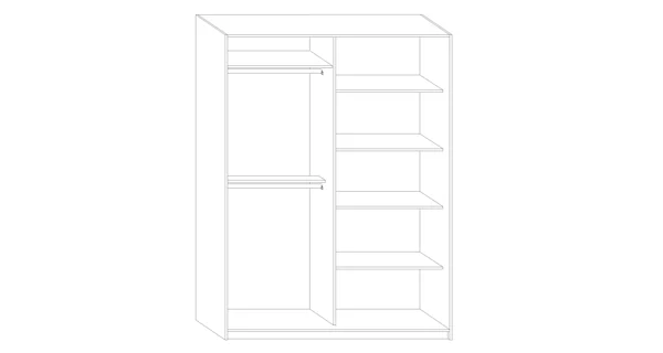 Šatní skříň EUDUNDA 1 B, dub sonoma/dub sonoma/bílá