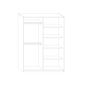 Šatní skříň EUDUNDA 1 B, dub sonoma/dub sonoma/dub sonoma tm., 5 let záruka