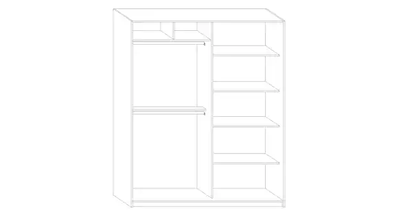 Šatní skříň EUDUNDA 2 B, dub sonoma/dub sonoma/dub sonoma tm.