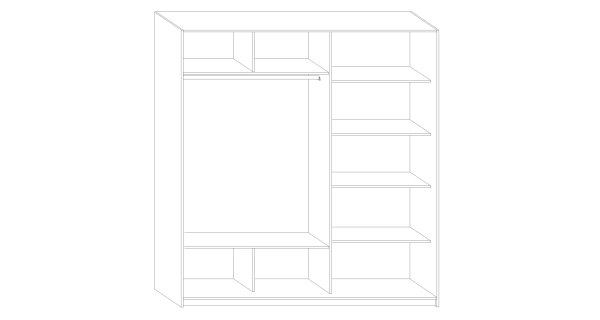 Šatní skříň EUDUNDA 3 A, dub sonoma/dub sonoma/bílá, 5 let záruka