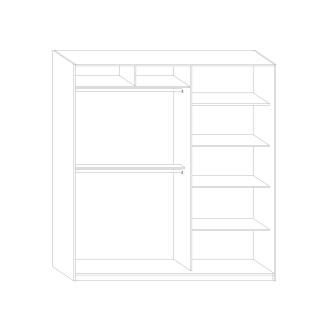 Šatní skříň EUDUNDA 3 B, dub sonoma/dub sonoma/bílá, 5 let záruka