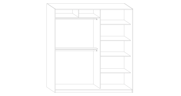 Šatní skříň EUDUNDA 3 B, dub sonoma/dub sonoma/bílá, 5 let záruka