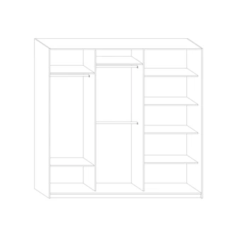 Šatní skříň EUDUNDA 4 D, dub sonoma/dub sonoma/dub sonoma tm.