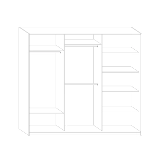 Šatní skříň EUDUNDA 5 D, dub sonoma/dub sonoma/dub sonoma tm., 5 let záruka