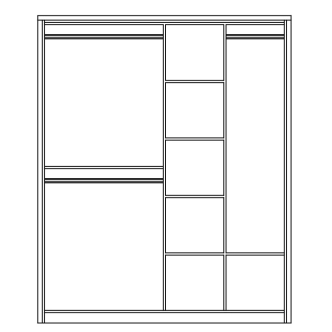 Šatní skříň EVESE 180 cm, dub shetland