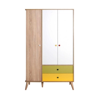 Šatní skříň FRUIT, dub sonoma/vícebarevná DOPRODEJ