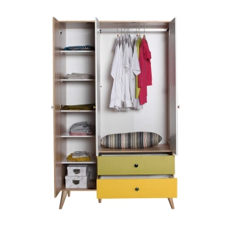 Šatní skříň FRUIT, dub sonoma/vícebarevná DOPRODEJ