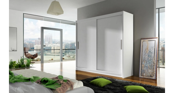 Šatní skříň GAMBA I, bílý mat