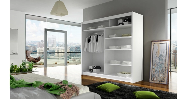 Šatní skříň GAMBA I, bílý mat