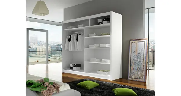 Šatní skříň GAMBA S, dub sonoma/zrcadlo