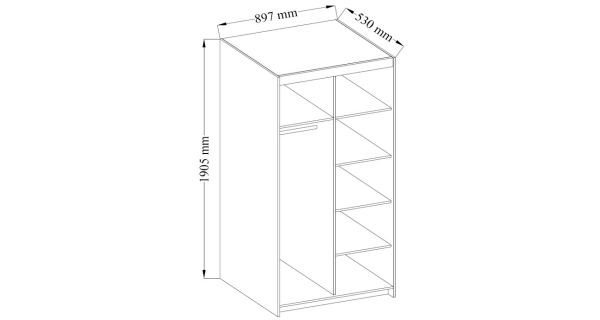 Šatní skříň GIESSI, 2D bílá