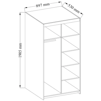 Šatní skříň GIESSI 2D, dub sonoma