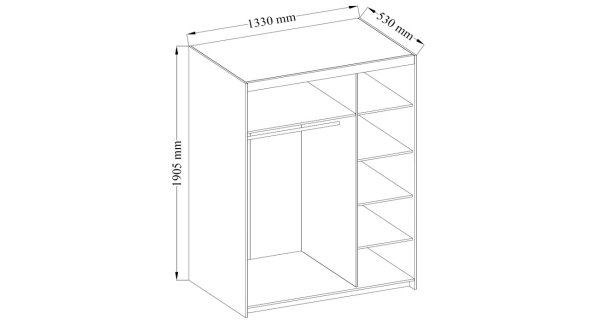 Šatní skříň GIESSI 3D, bílá