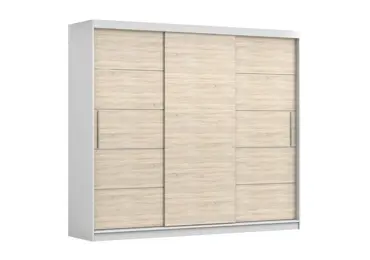 Šatní skříň GOFREDO II bez zrcadla, bílá/dub sonoma