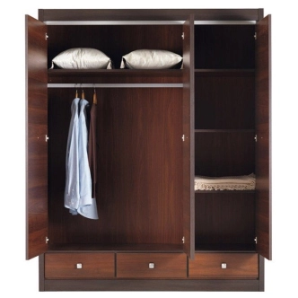 Šatní skříň HADIR 3D, ořech tmavý