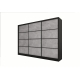 Šatní skříň HARAZIA 250 bez zrcadla, se 4 šuplíky a 2 šatními tyčemi, černý mat/beton