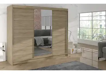 Šatní skříň HARDY I se zrcadlem, dub sonoma