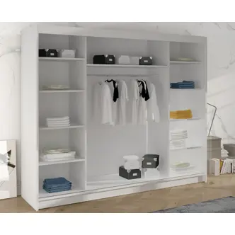 Šatní skříň HARDY VI se zrcadlem, černá DOPRODEJ