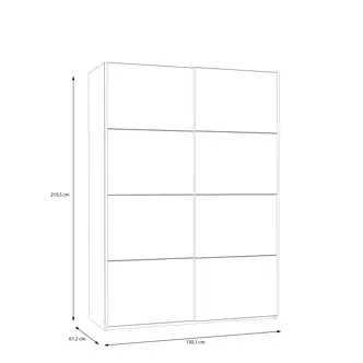 Šatní skříň KEBAN 150 cm, bílá, 5 let záruka