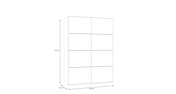 Šatní skříň KEBAN 150 cm, bílá/dub artisan