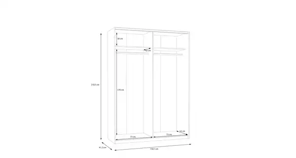 Šatní skříň KEBAN 150 cm, bílá