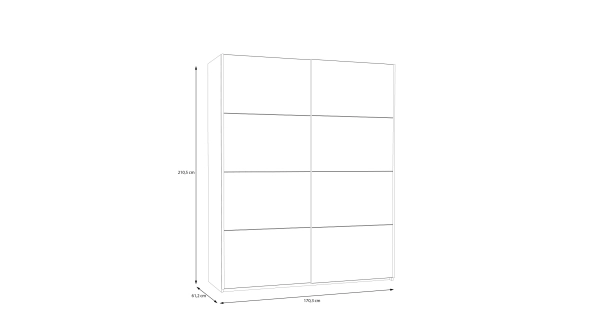Šatní skříň KEBAN 170 cm, bílá/dub artisan, 5 let záruka