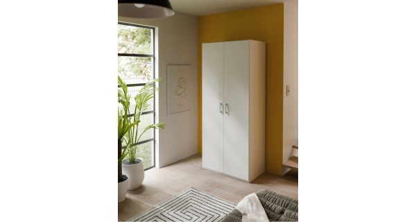 Šatní skříň KELLO 2  2D, bílá, 5 let záruka
