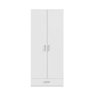 Šatní skříň KELLO 2 2D1S, bílá, 5 let záruka