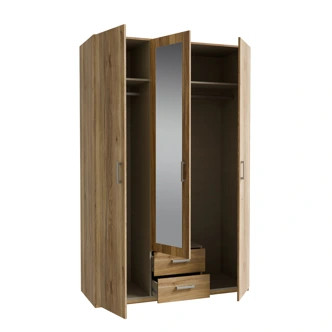 Šatní skříň KELLO 2 3D2S, dub Mauvella