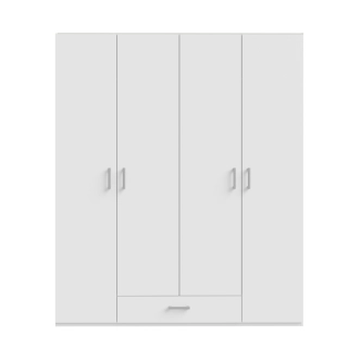 Šatní skříň KELLO 2 4D1S, bílá, 5 let záruka