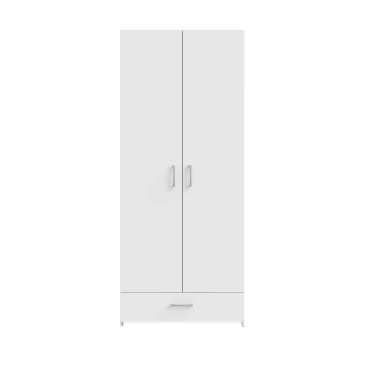 Šatní skříň KELLO 2D1S, bílá, 5 let záruka