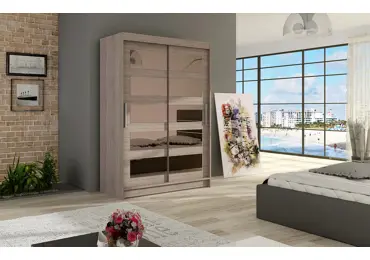 Šatní skříň KENDI IV, trufla/zrcadlo