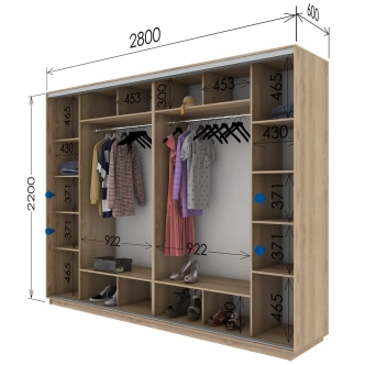 Šatní skříň LESLIE, dub artisan