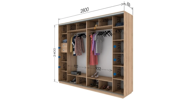 Šatní skříň LESLIE o výšce 240 cm, bílá