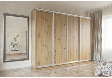 Šatní skříň LESLIE o výšce 240 cm, dub artisan
