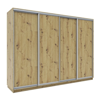 Šatní skříň LESLIE o výšce 240 cm, dub artisan