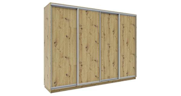 Šatní skříň LESLIE o výšce 240 cm, dub artisan