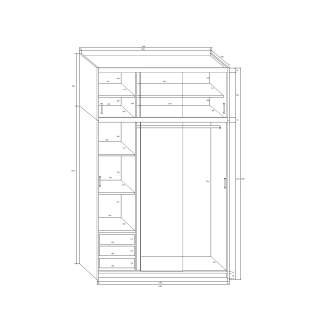Šatní skříň LISMORE, olše, 5 let záruka