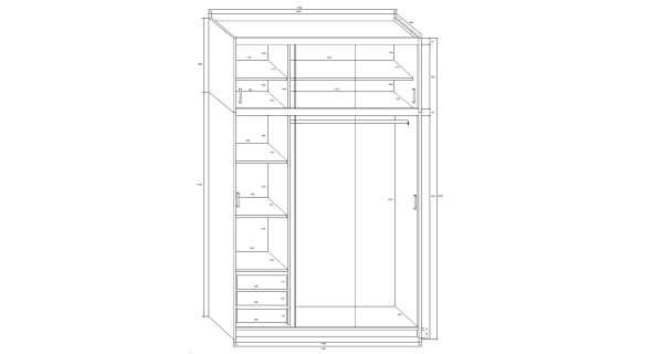 Šatní skříň LISMORE, olše, 5 let záruka