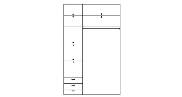 Šatní skříň LISMORE se zrcadlem, olše, 5 let záruka